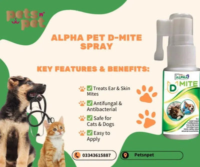 Alpha D ear mite drops for dogs and cats treatment