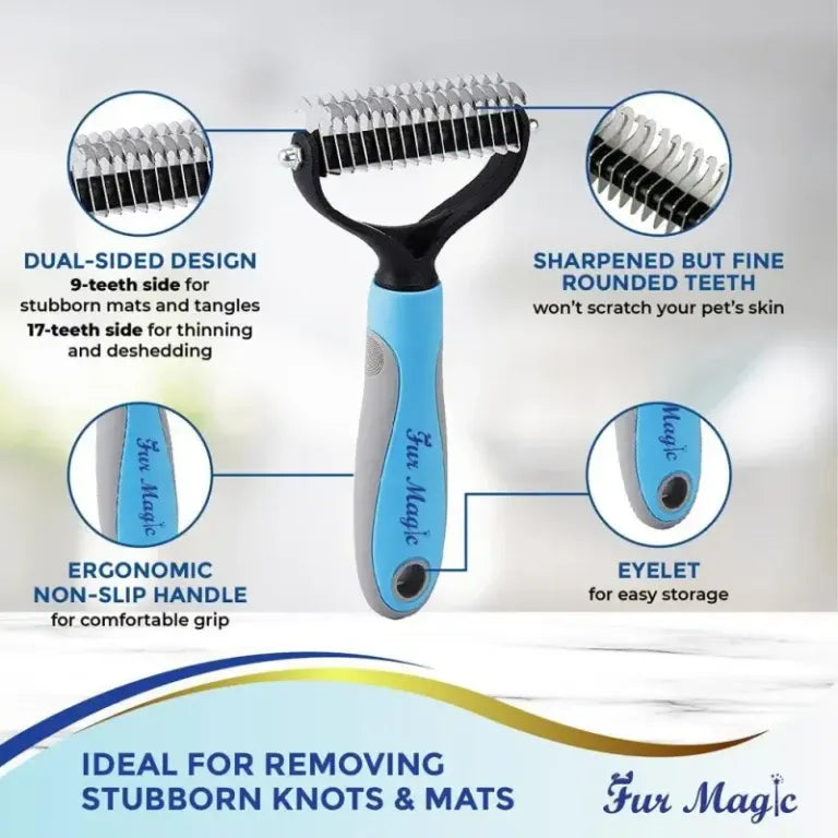 High-quality pet dematting comb with dual heads