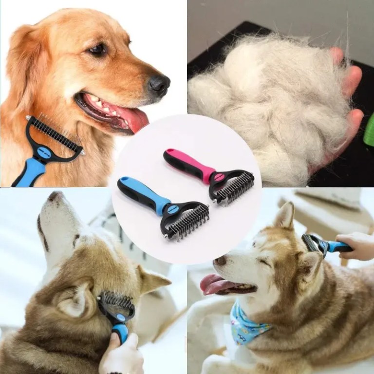 High-quality pet dematting comb with dual heads