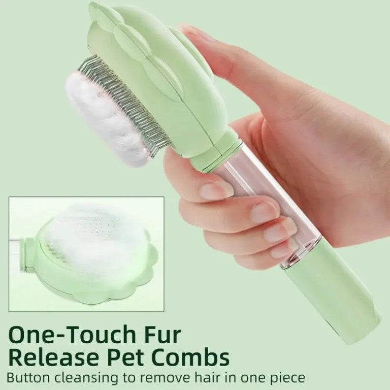 WaggyTech 2-in-1 Cat & Dog Self-Clean Brush with Spray