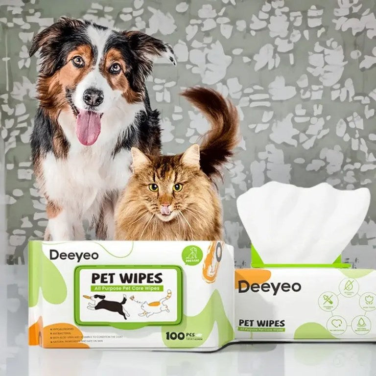Multipurpose pet wipes for eyes, ears, skin, paws, nails
