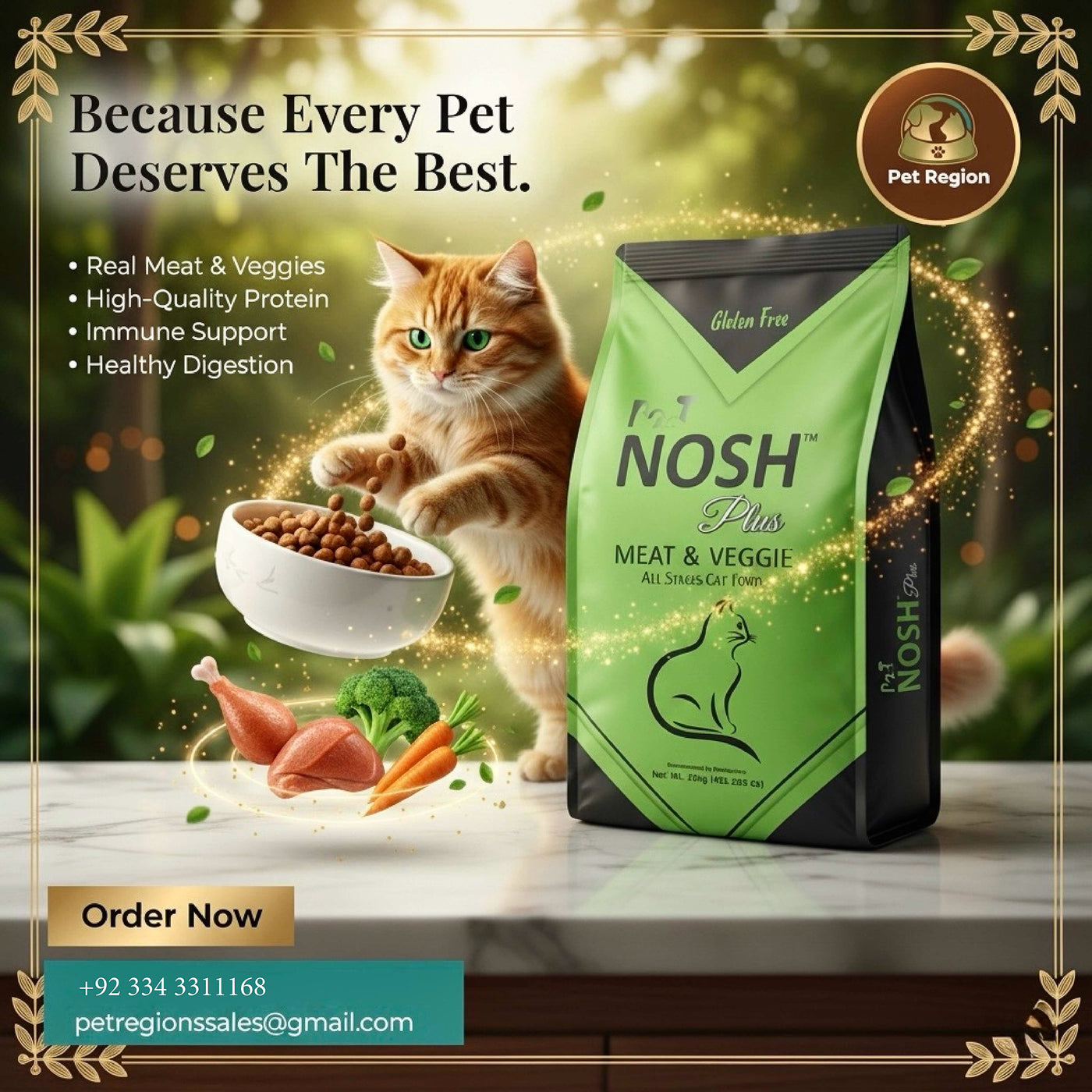 Pet Nosh Plus Cat Food Meat and Veggie Flavor 1.2kg for All stages