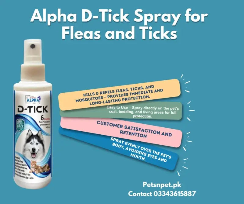 Alpha D spray for cats and dogs to repel ticks, fleas