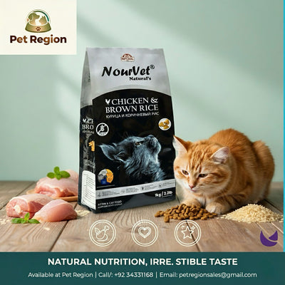 Nourvet Cat Food with Chicken and Brown Rice Flavor