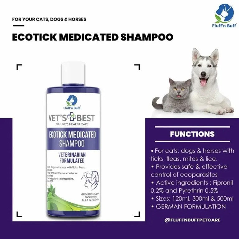 Fluff n Buff Ecotick/ Ecotik Medicated Shampoo 120ml