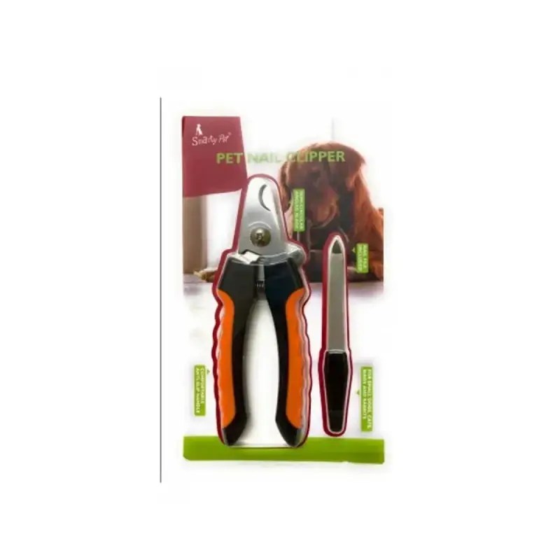 Professional Pet Nail Clipper with Safety Guard & File – Red