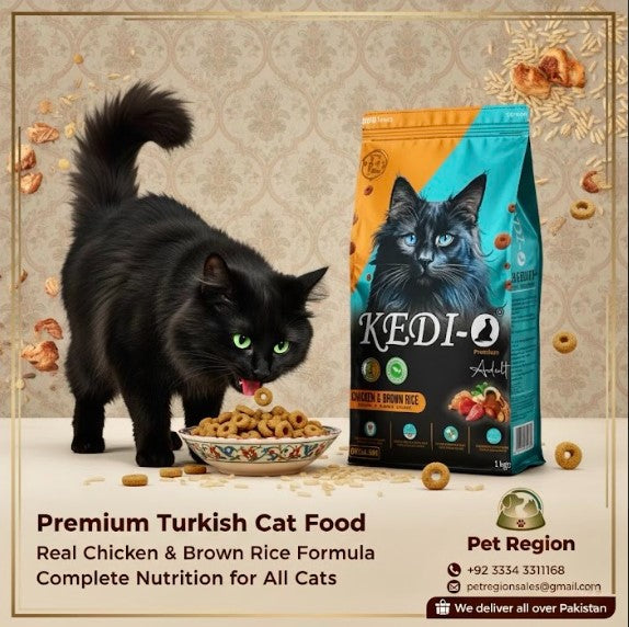 Kedio Cat Food 1kg – Turkish Brand, Chicken & Rice, Premium