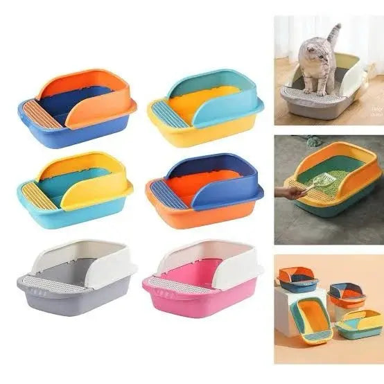 BSG Semi Close Cat litter Tray Box Large Size 19.6X14X8