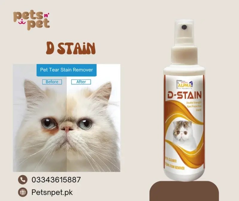 D-stain tear remover for pets' eyes and more care