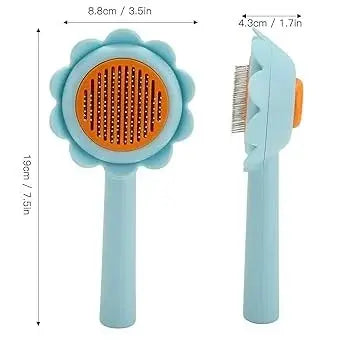 Flower Push-Button Grooming Brush for Pets – Stylish Self-Cleaning Brush for Dogs & Cats
