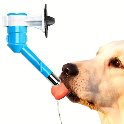 Flexible wall-mounted water bottle nozzle for pets.