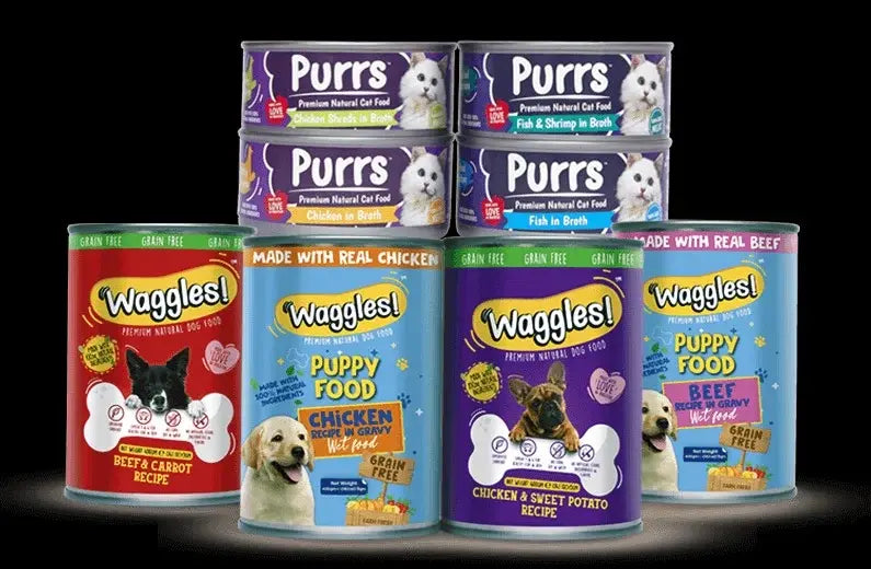 Waggles 400g Wet Jelly Dog Food in a Tin