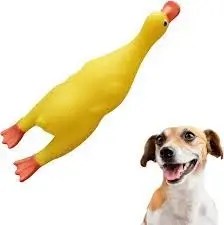 Pet Trust Large Yellow Duck Squeaky Rubber Toy for Pets