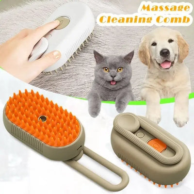 Electric cat brush for grooming, massaging, and hair removal