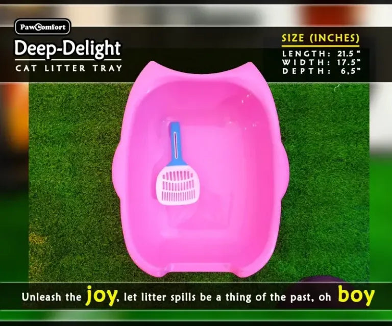 Deep Delight Comfortable Large Litter Tray for Adult Cats Random Colors