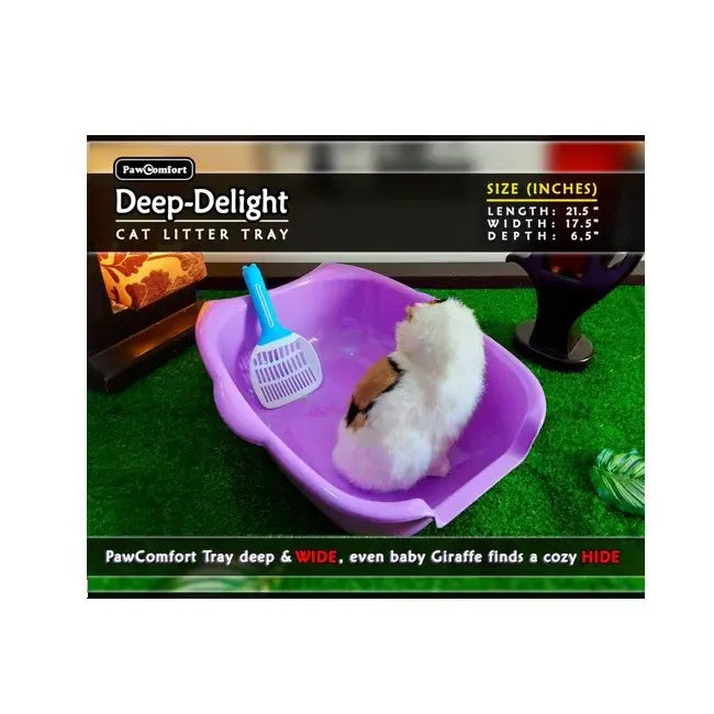 Deep Delight Comfortable Large Litter Tray for Adult Cats Random Colors