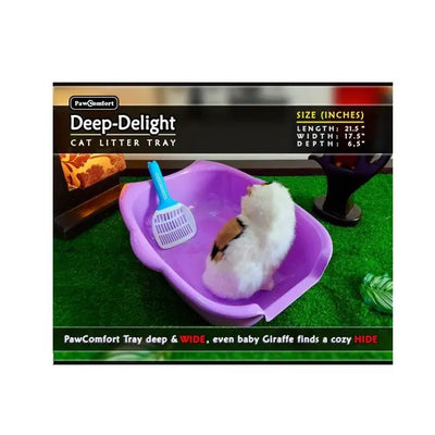 Deep Delight Comfortable Large Litter Tray for Adult Cats Random Colors