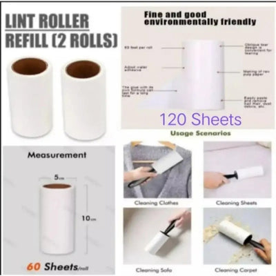 Pack of 2 Imported Lint Roller Refills, Best Quality Sheets