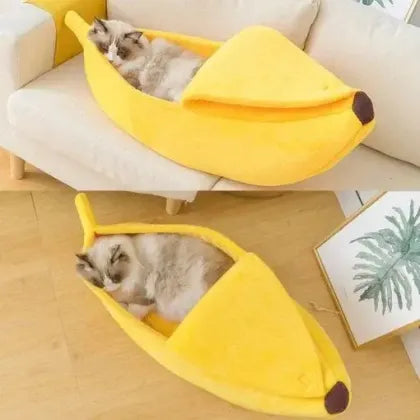 Fully Covered Banana Design Cat Bed Large size for cat Coozy winters
