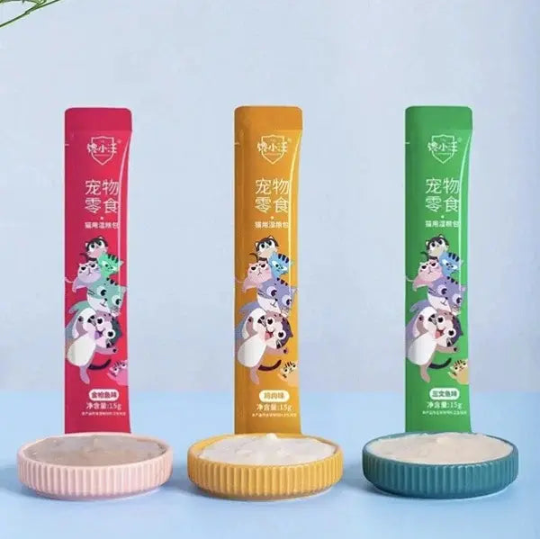 Cat Snack Creamy treats Bumper Offer Chicken Tuna Salmon Flavors for All stages and All Cats