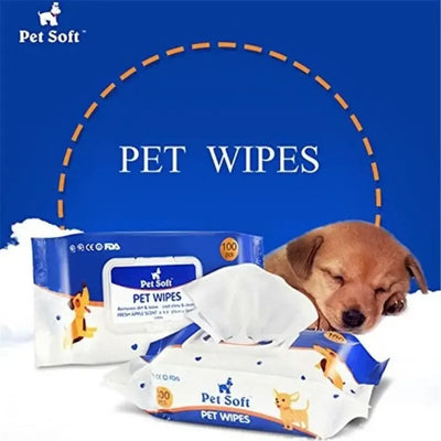 Multipurpose pet wipes for eyes, ears, skin, paws, nails