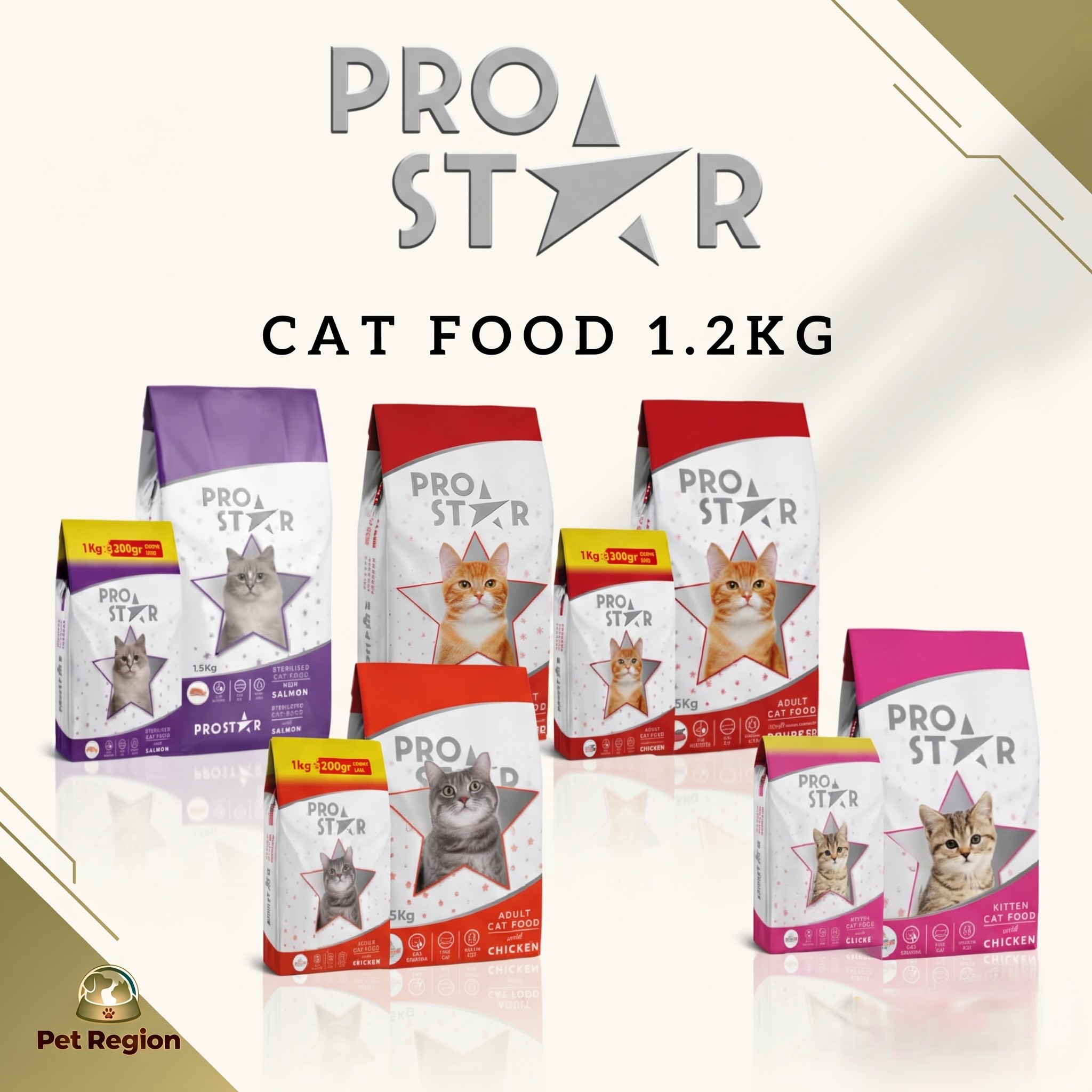 ProStar Adult Cat Food 1.2kg – Chicken & Salmon Gourmet Formula