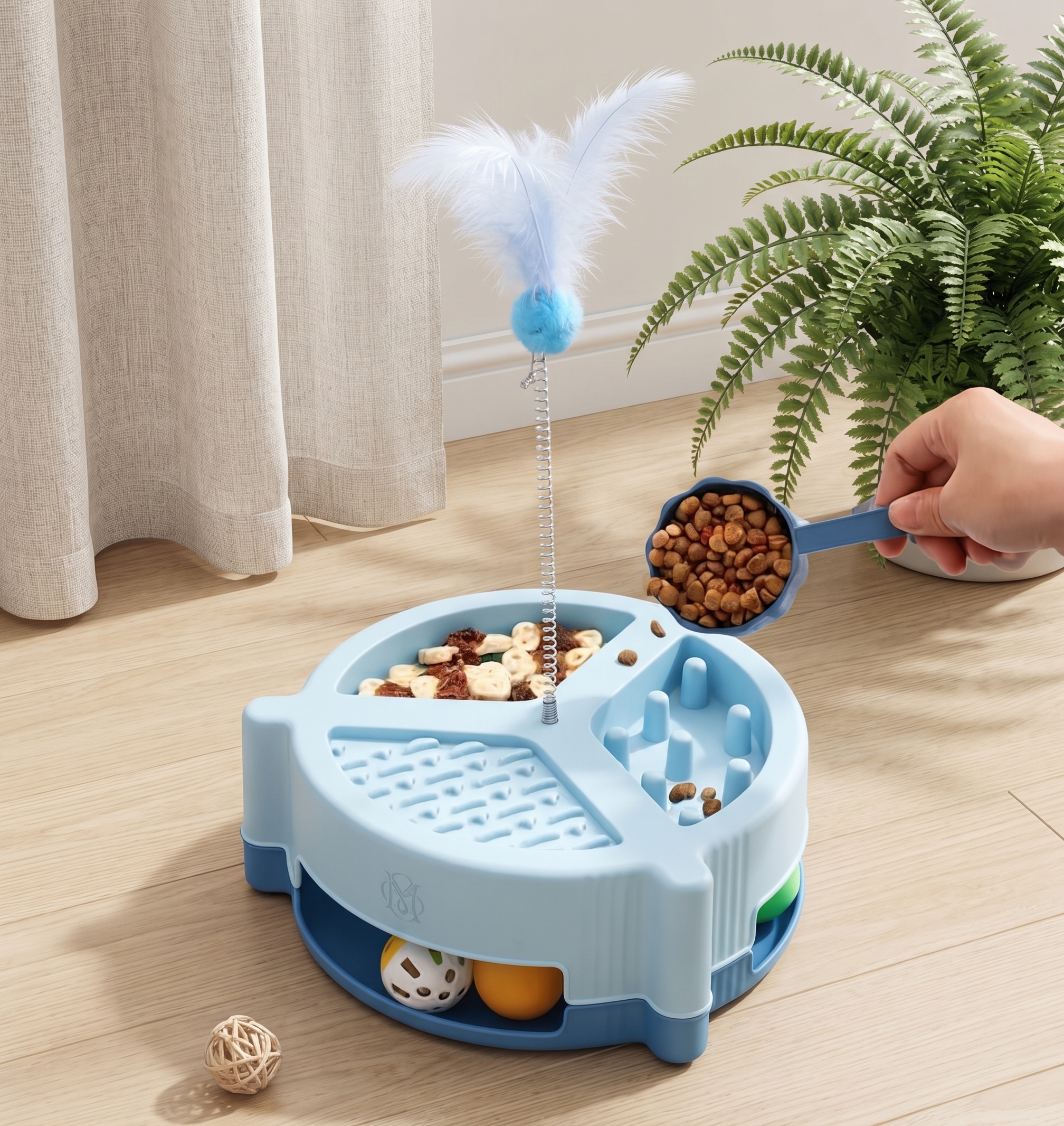 Interactive Cat Feeder Tower