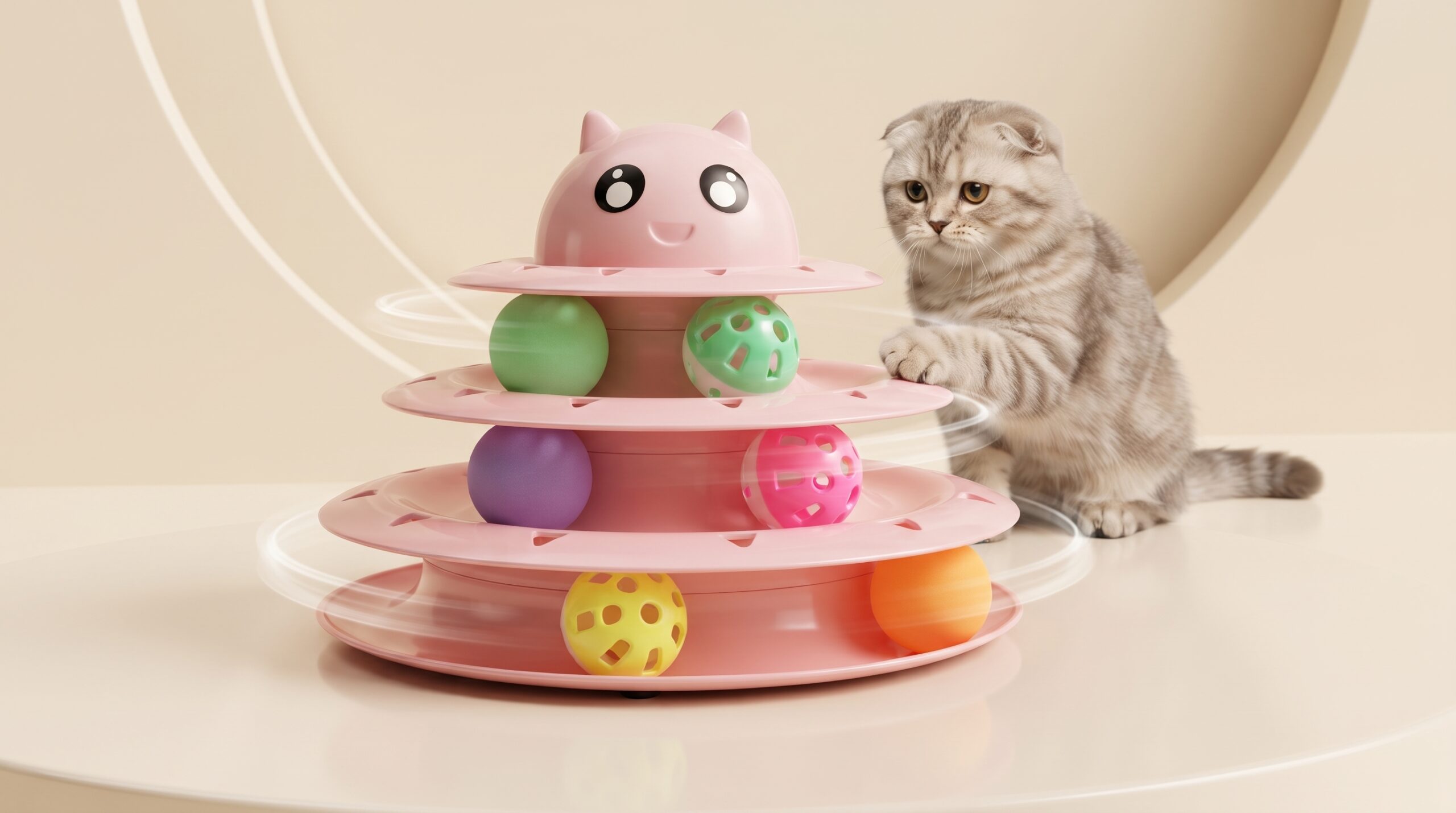 3-Level Cat Roller Toy
