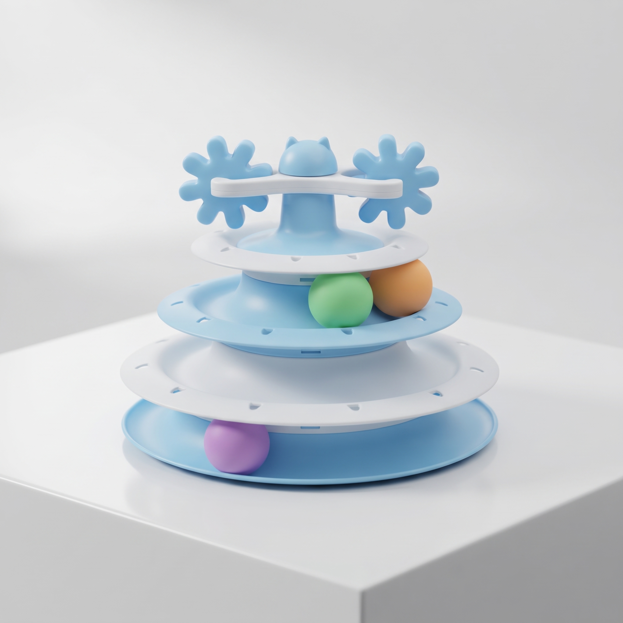 4-Level Cat Tower Roller with Rotating Balls & Bell – Interactive Cat Toy - Image 2