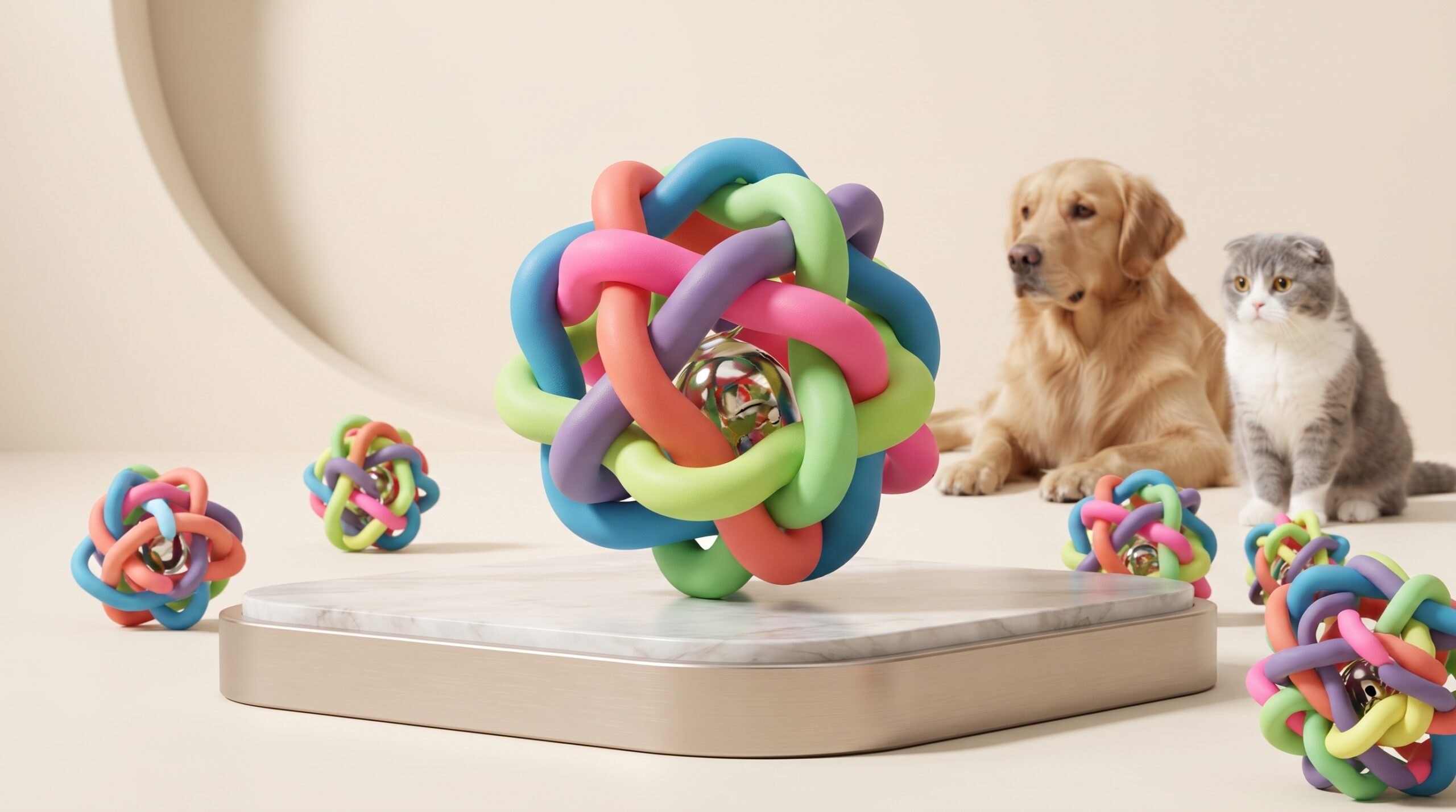 Multi-Color Teether Knot Ball Toy