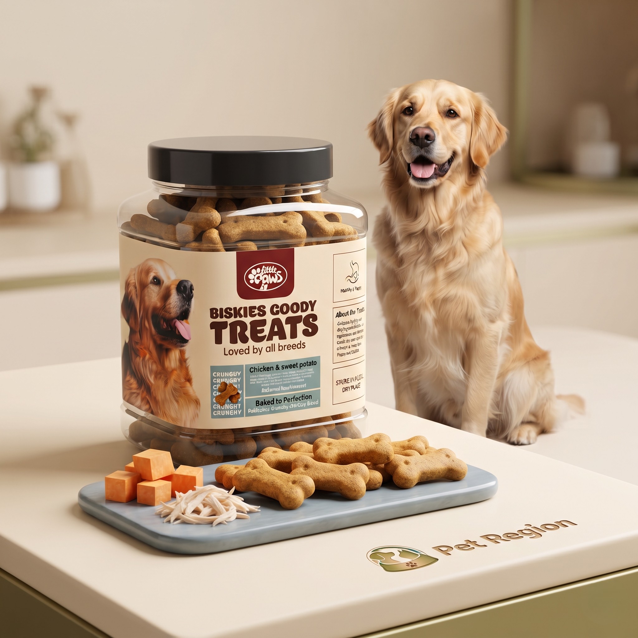 Little Paws Biskies Chicken & Sweet Potato Dog Treats – Crunchy Biscuits
