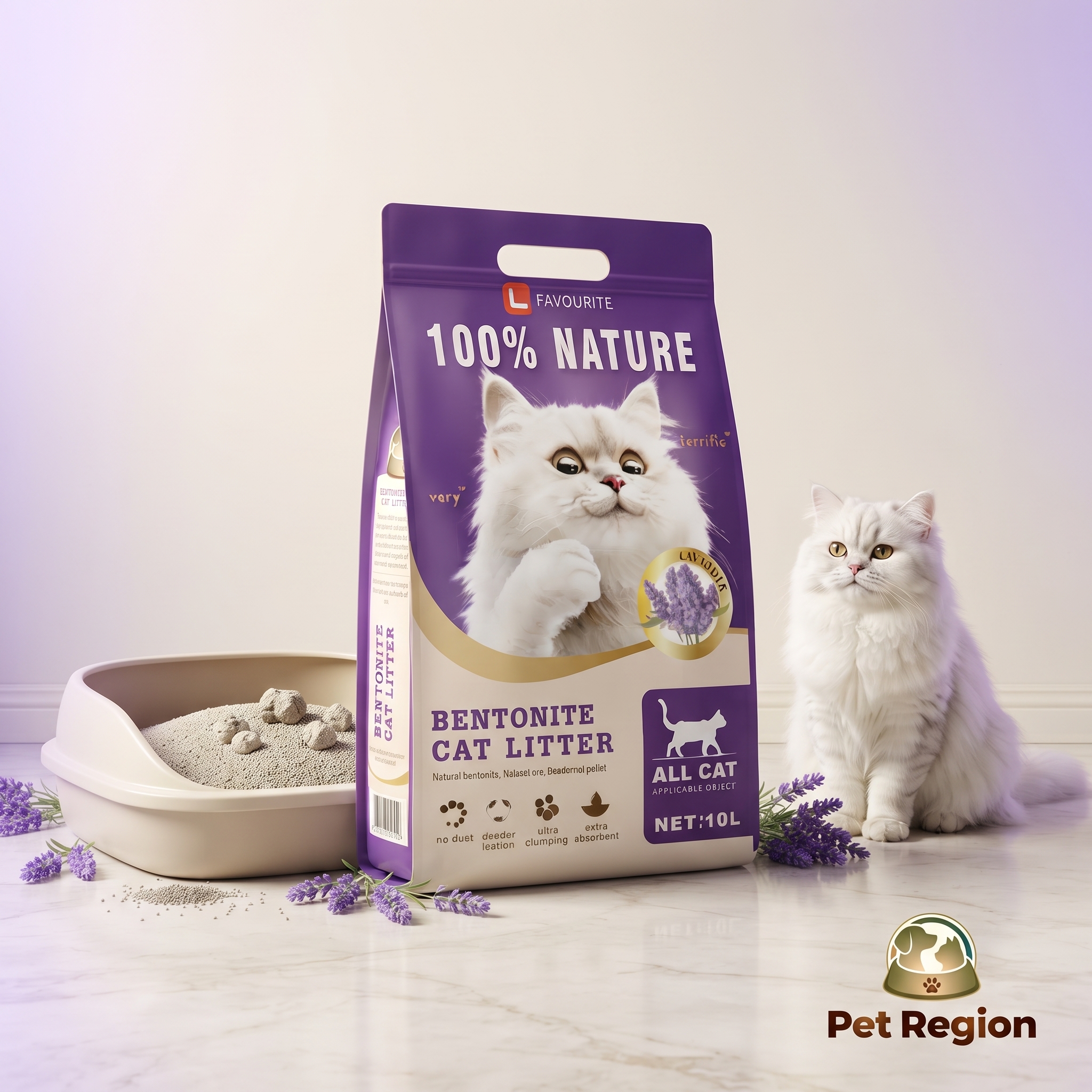 L Favourite Bentonite Cat Litter Lavender Scent