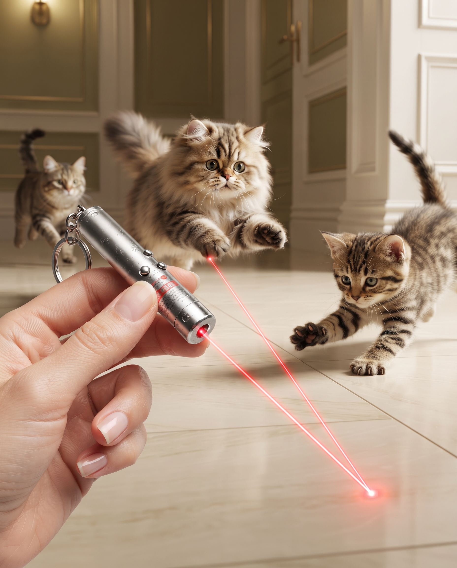 LED Laser Cat Toy Keychain