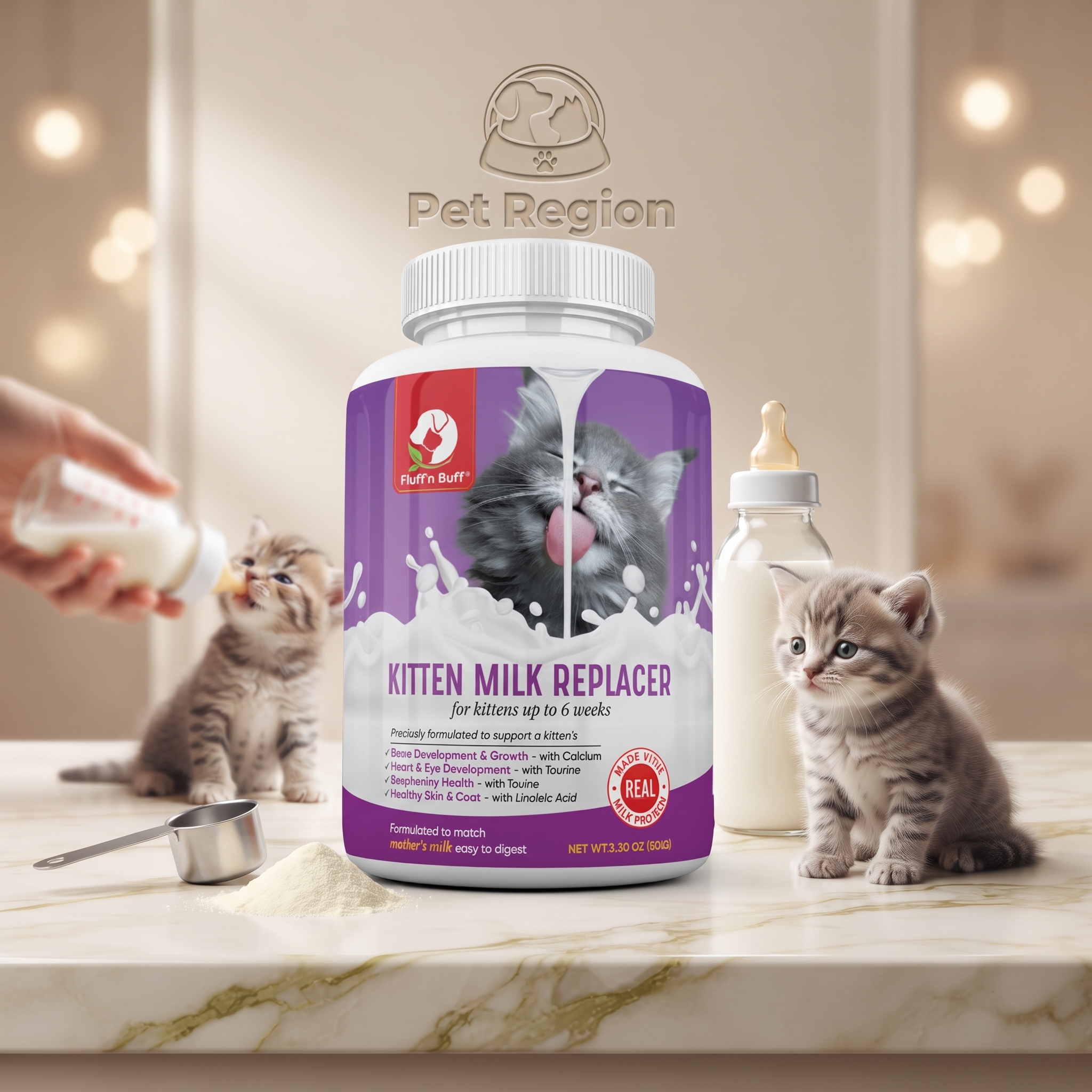 Fluff n Buff Kitten Milk Replacer – Complete Nutrition for Kittens