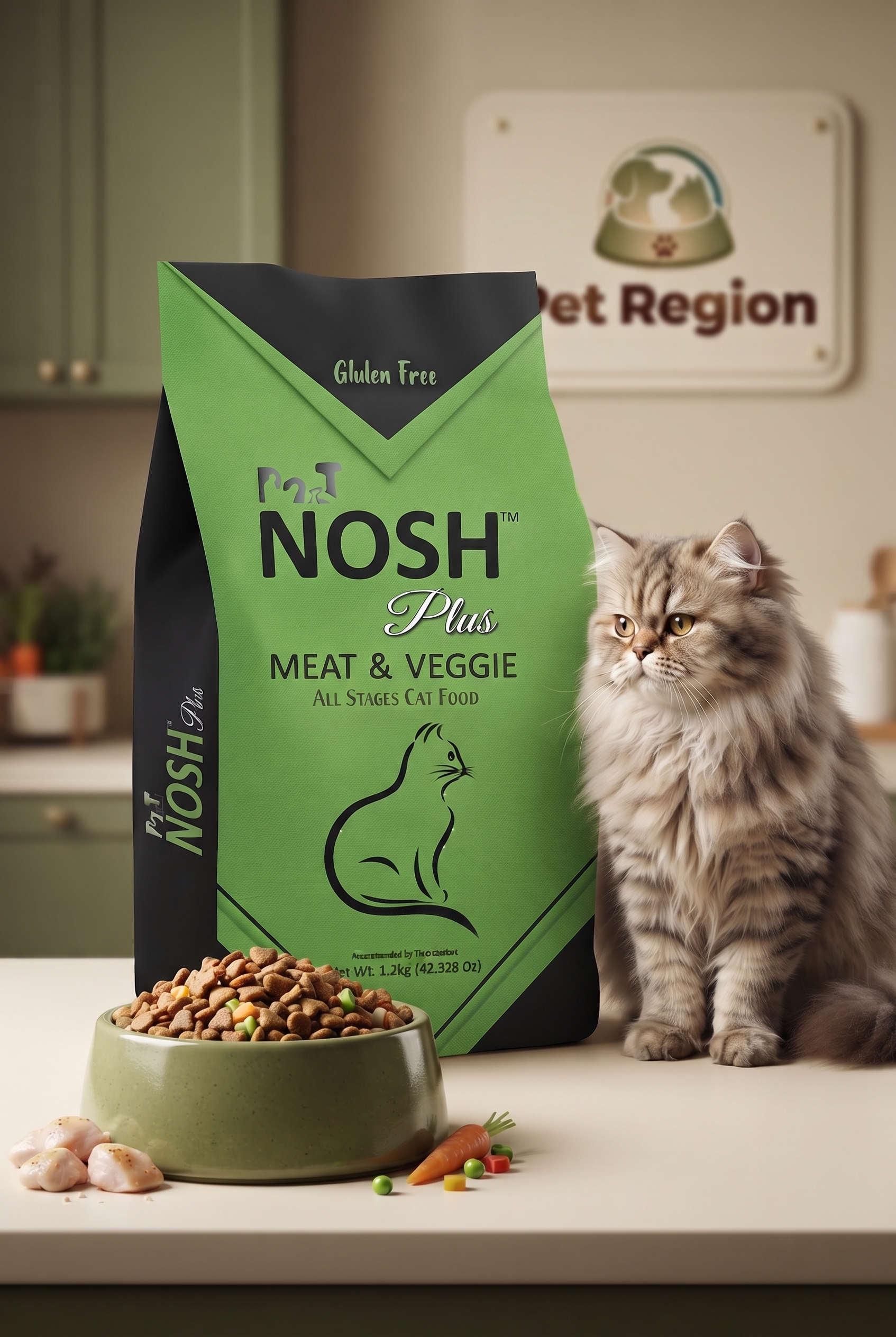 Pet Nosh Plus Cat Food Meat & Veggie Flavor 1.2kg