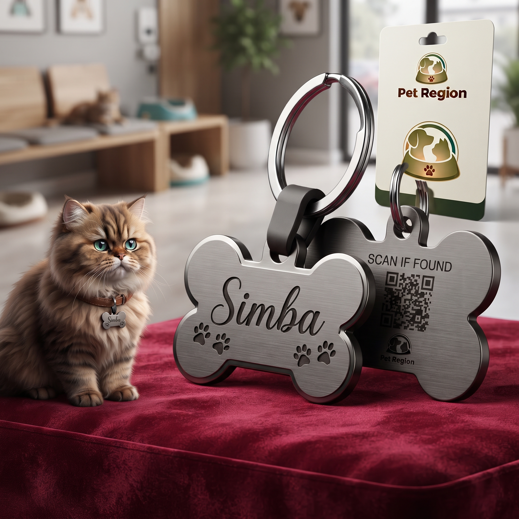 Customized QR Code Pet ID Tag