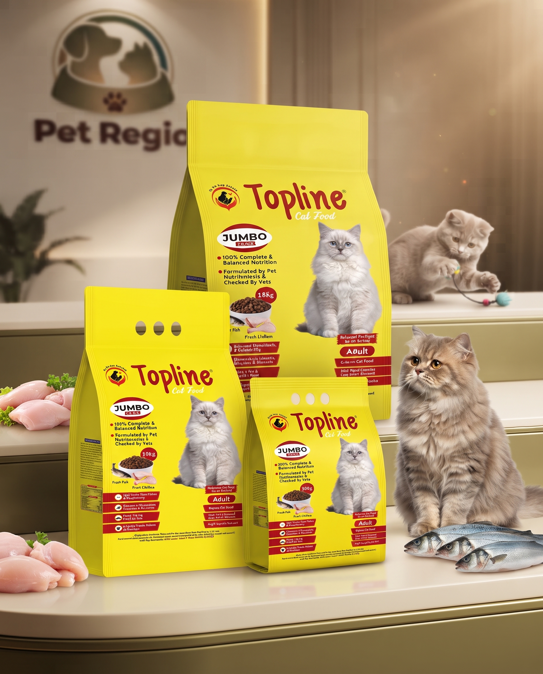 Topline Cat Food Chicken & Fish Flavor