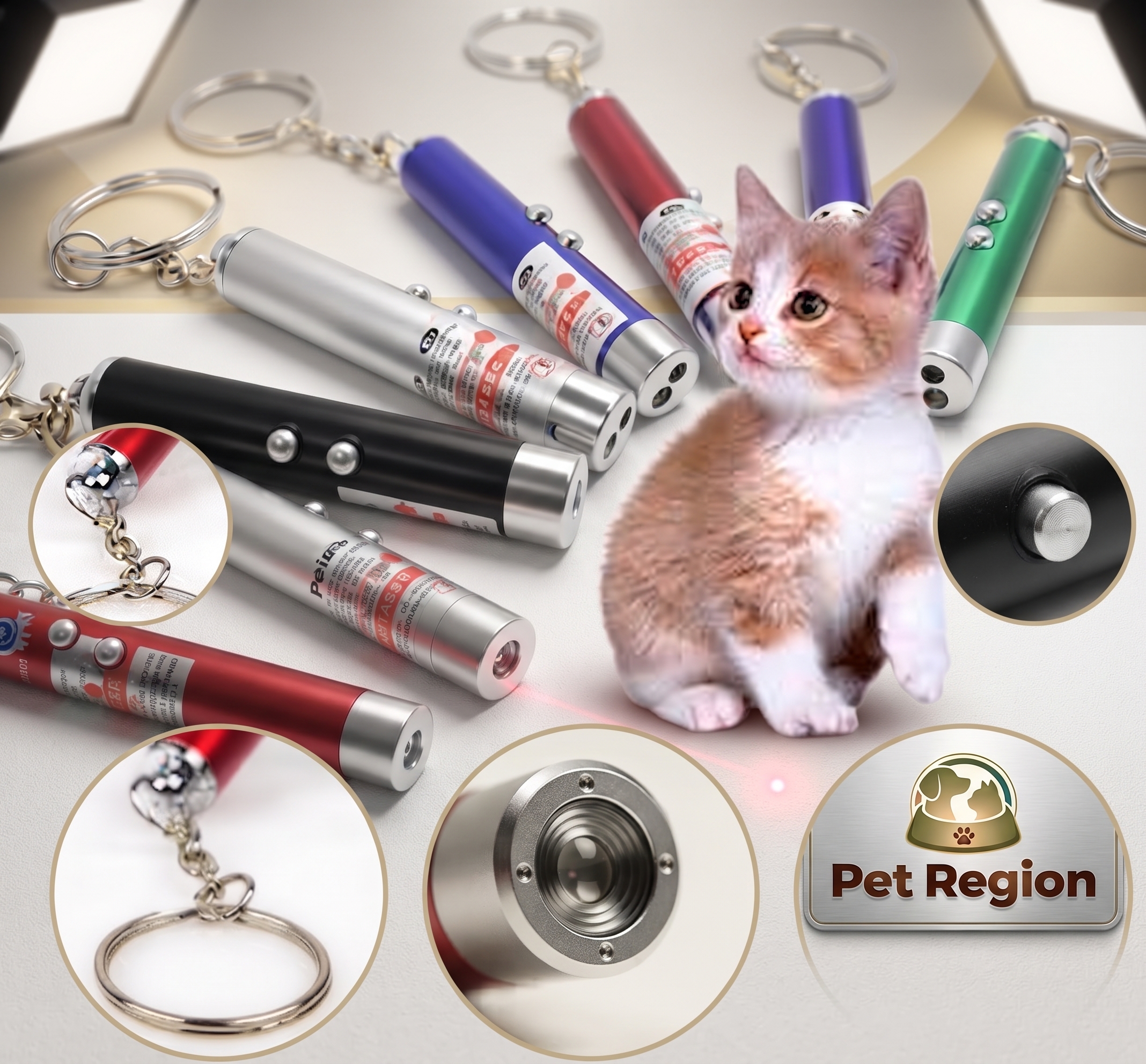 LED Laser Cat Toy Keychain