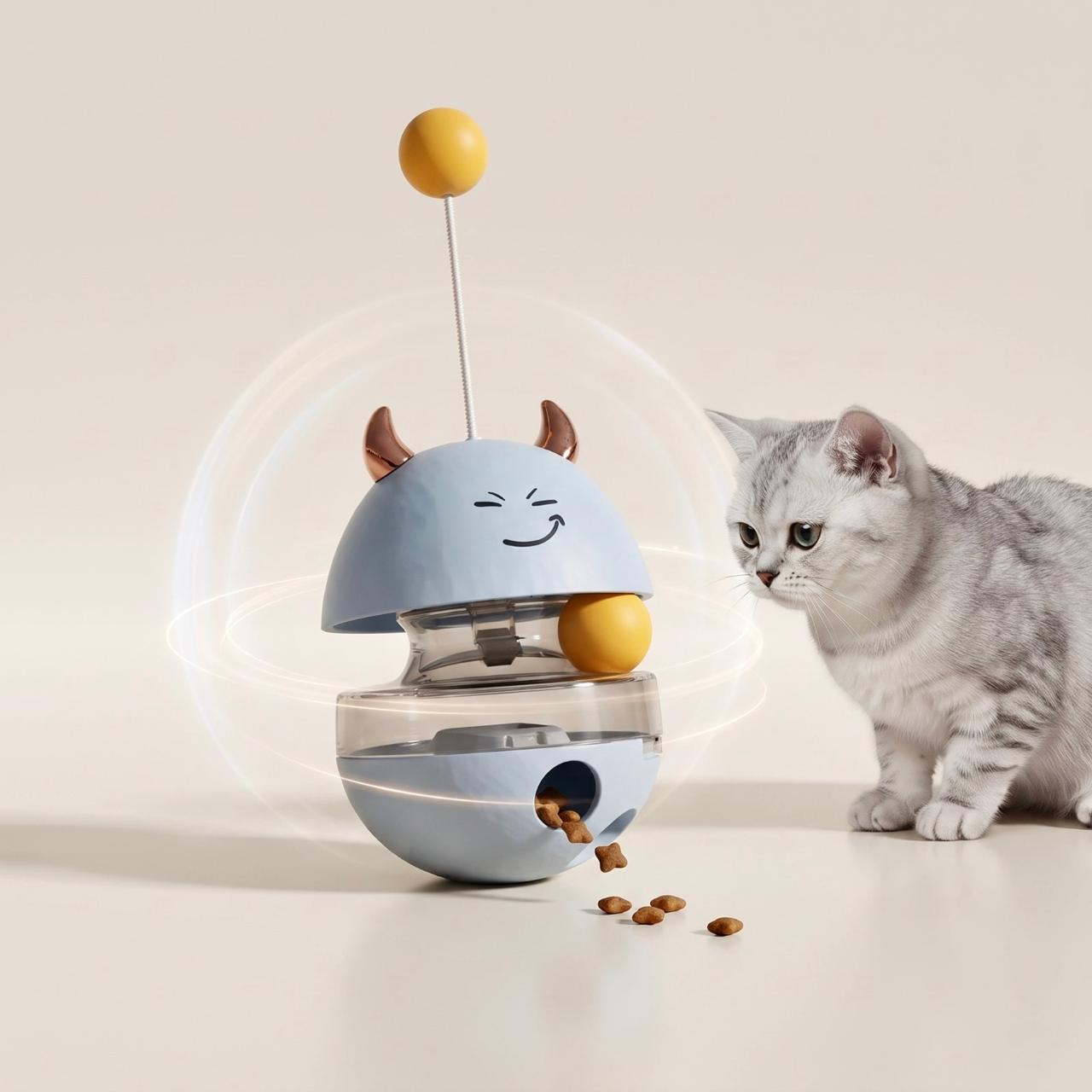 Interactive Cat Treat Ball Toy with Dispenser & Slow Feeder - Image 2